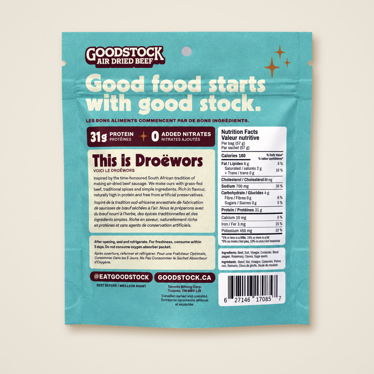 Traditional Beef Sticks — Droëwors (Case of 8)